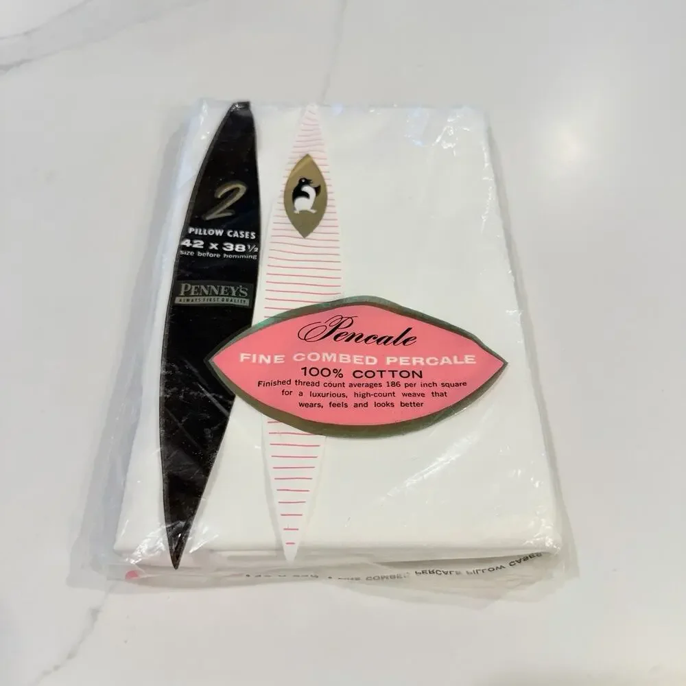 NEW Vintage Penney's Set of 2 Pillow cases 42